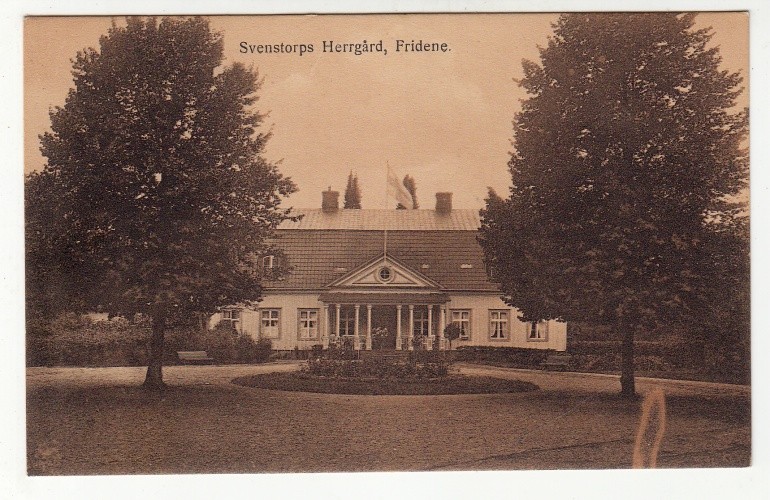 Historiskt vykort av Svenstorps herrgård i Fröjered omkring 1920